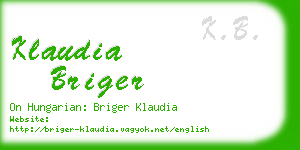 klaudia briger business card